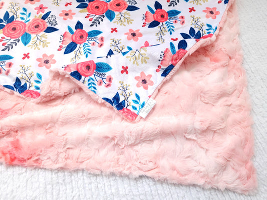 RTS Blue & Coral Floral, Coral Blossom Galaxy - 30x35"