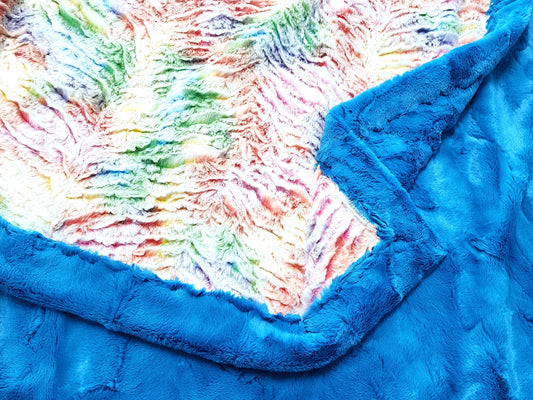 RTS Rainbow Prism & Peacock Hide Double Luxe - 42x58"