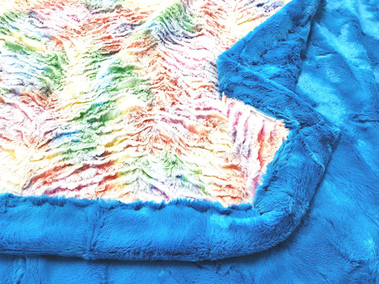 RTS Rainbow Prism & Peacock Hide Double Luxe - 42x58"