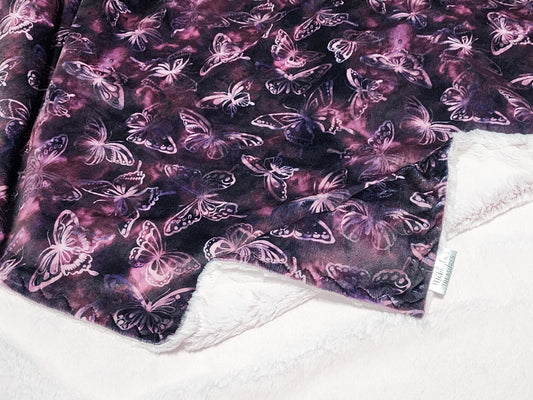 RTS Butterfly Flutters Plum, Frosted Magenta - 42x58"