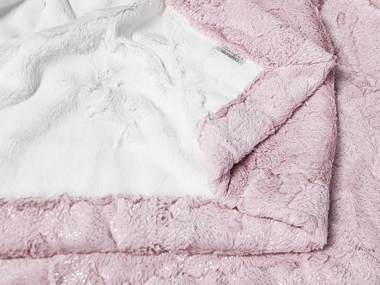 RTS Frosted Silver & Rosewater Dazzle Double Luxe 42" Square