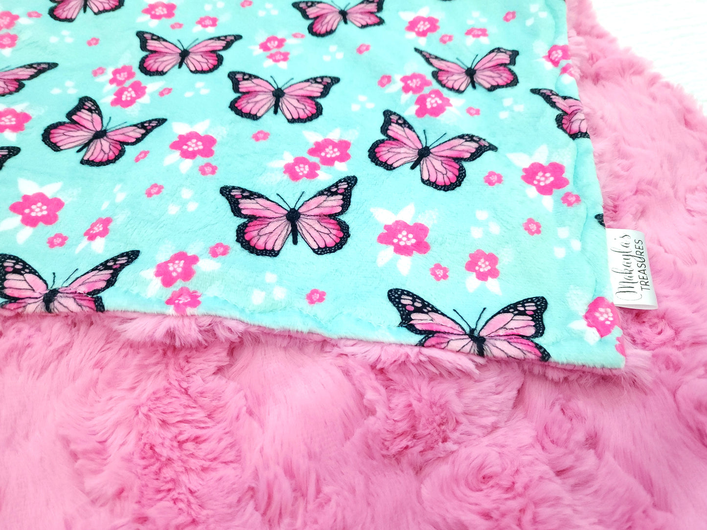 Pink Butterfly on Aqua, Bubblegum Glacier