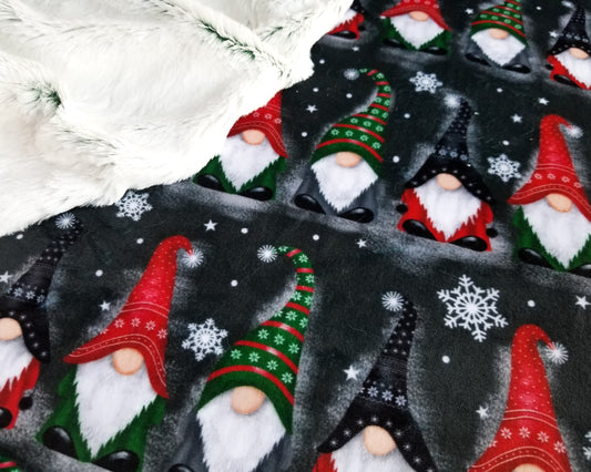 RTS Winter Gnomes on Black, Frosted Evergreen - Security