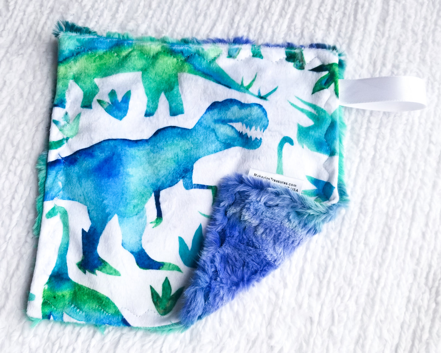 RTS Blue & Green Dinosaur Pacifier Lovey