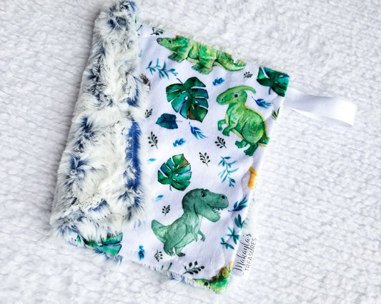 RTS Cute Dinos in Green Pacifier Lovey