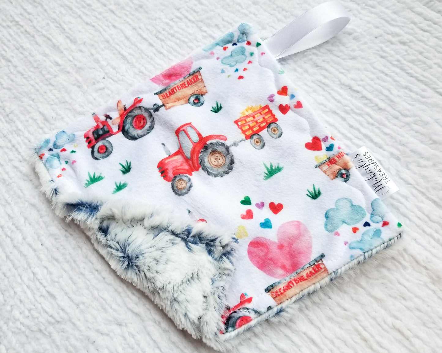RTS Tractor & Hearts Pacifier Lovey