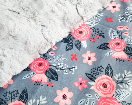 RTS Coral & Grey Floral, Silver Glacier - Security