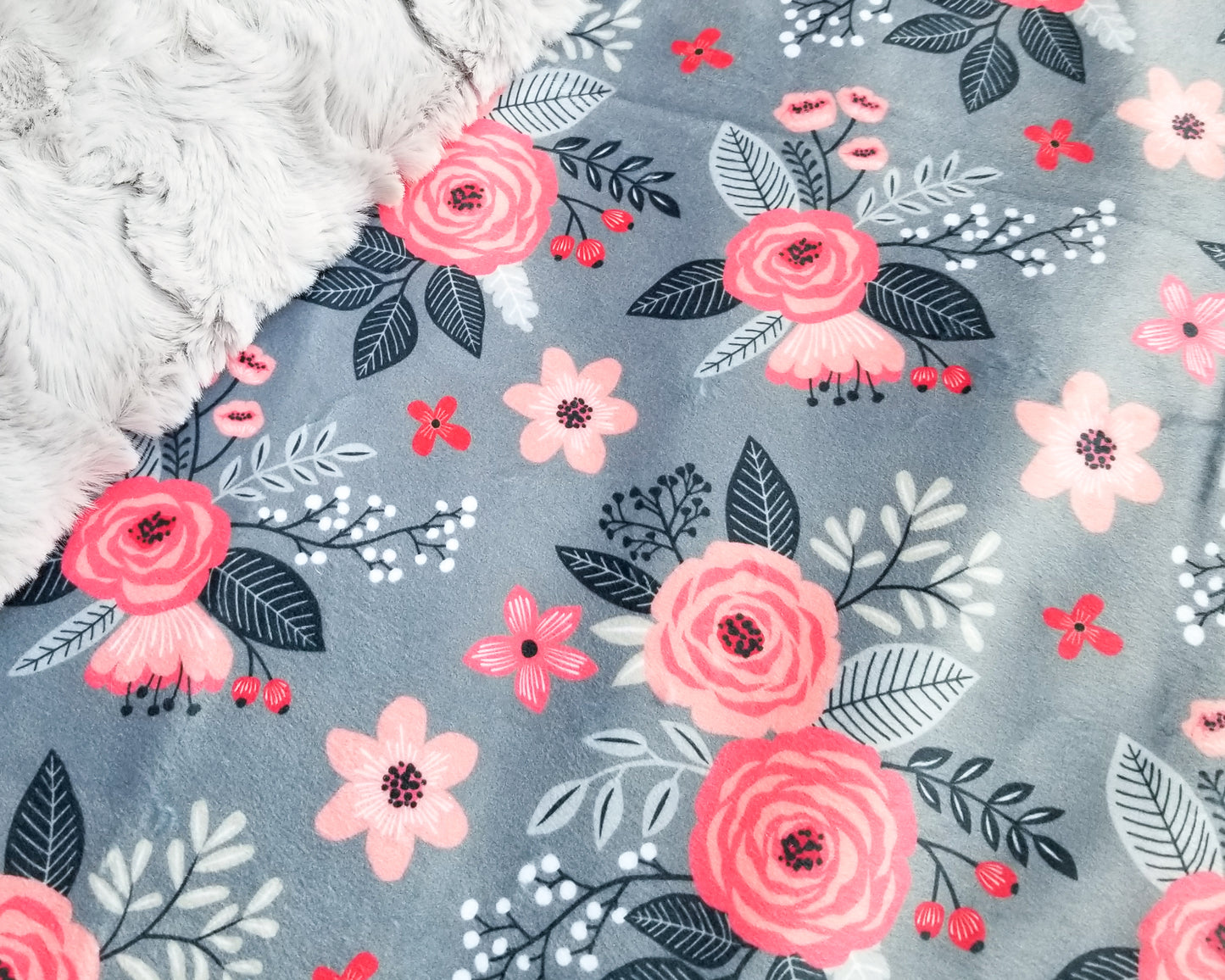 RTS Coral & Grey Floral, Silver Glacier - Security