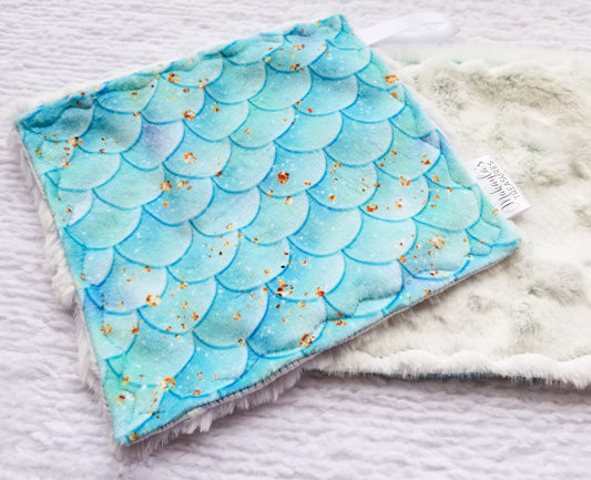RTS Aqua Scales, Frosted Teal - Pacifier Lovey