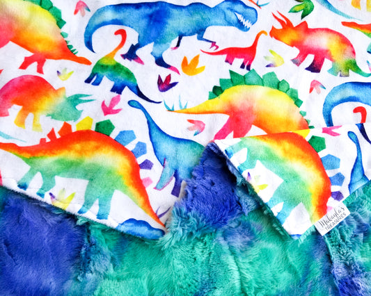 Rainbow Watercolor Dinosaurs, Tidal Wave Sorbet