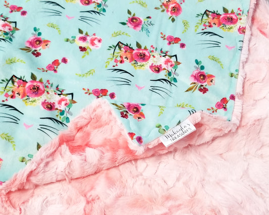 RTS Mint Cats, Coral Blossom Galaxy - 30x35"