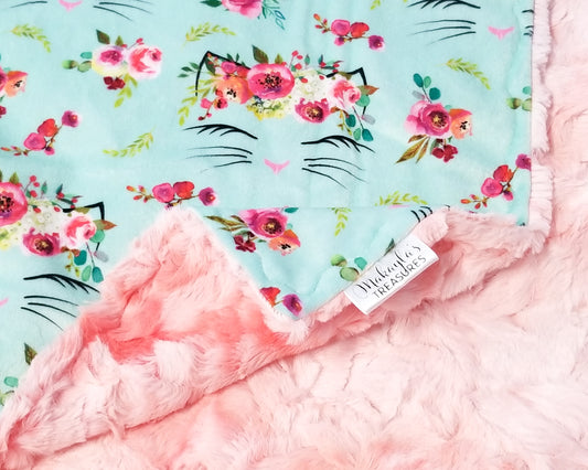 RTS Mint Cats, Coral Blossom Galaxy - 30x35"