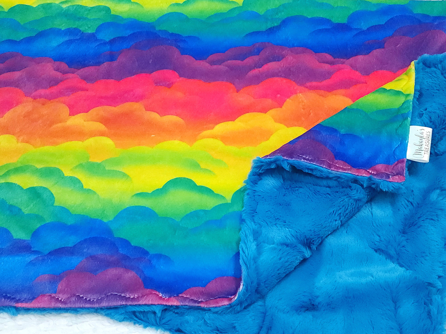 RTS Rainbow Clouds, Peacock Hide - 30x35"