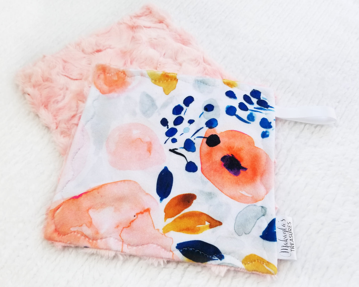 RTS Coral & Royal Floral Pacifier Lovey