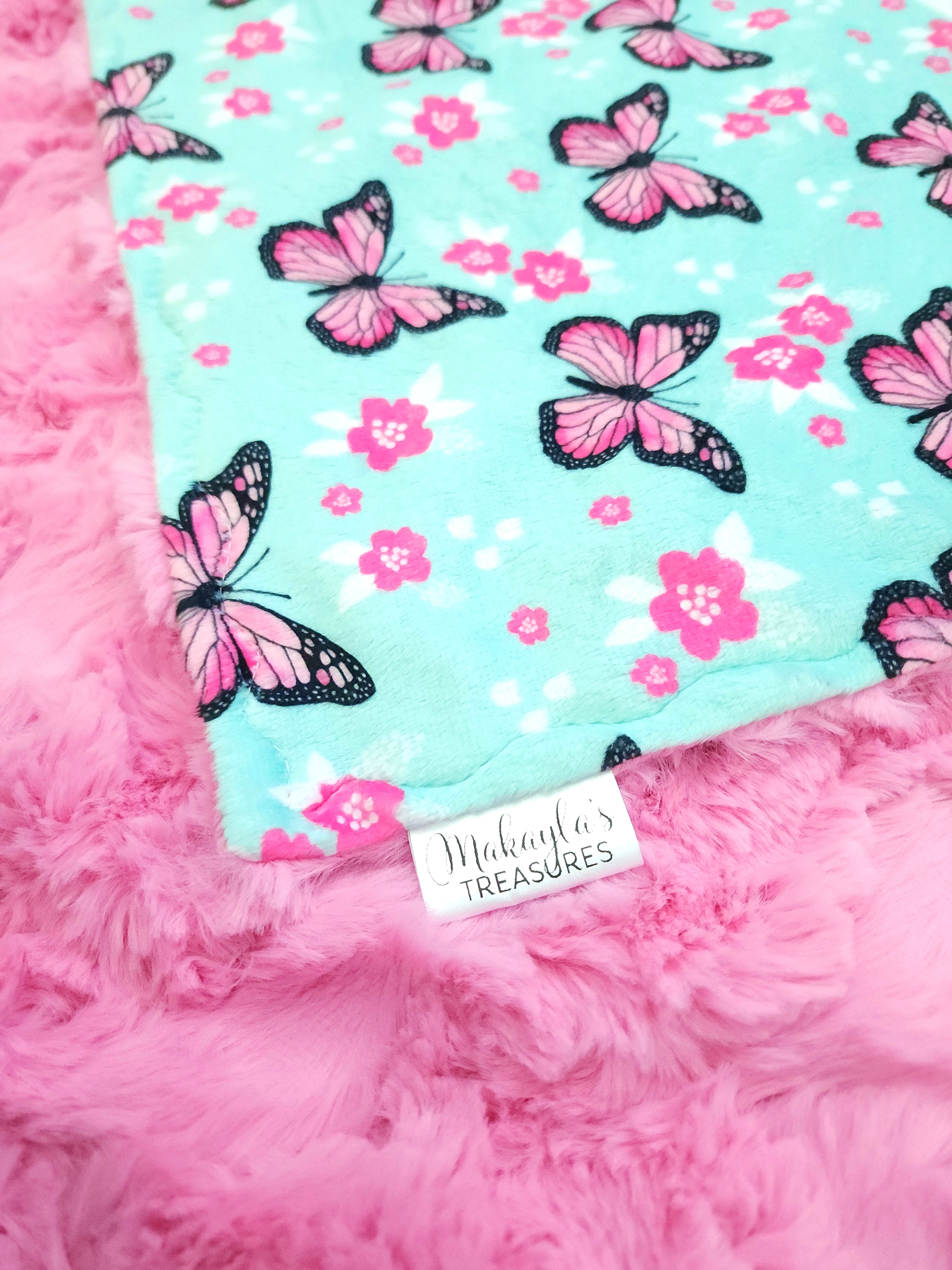 Pink best sale butterfly blanket