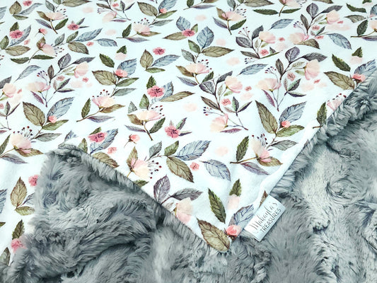 RTS Dusty Rose Floral, Silver Lining Wild Rabbit - 42" Square