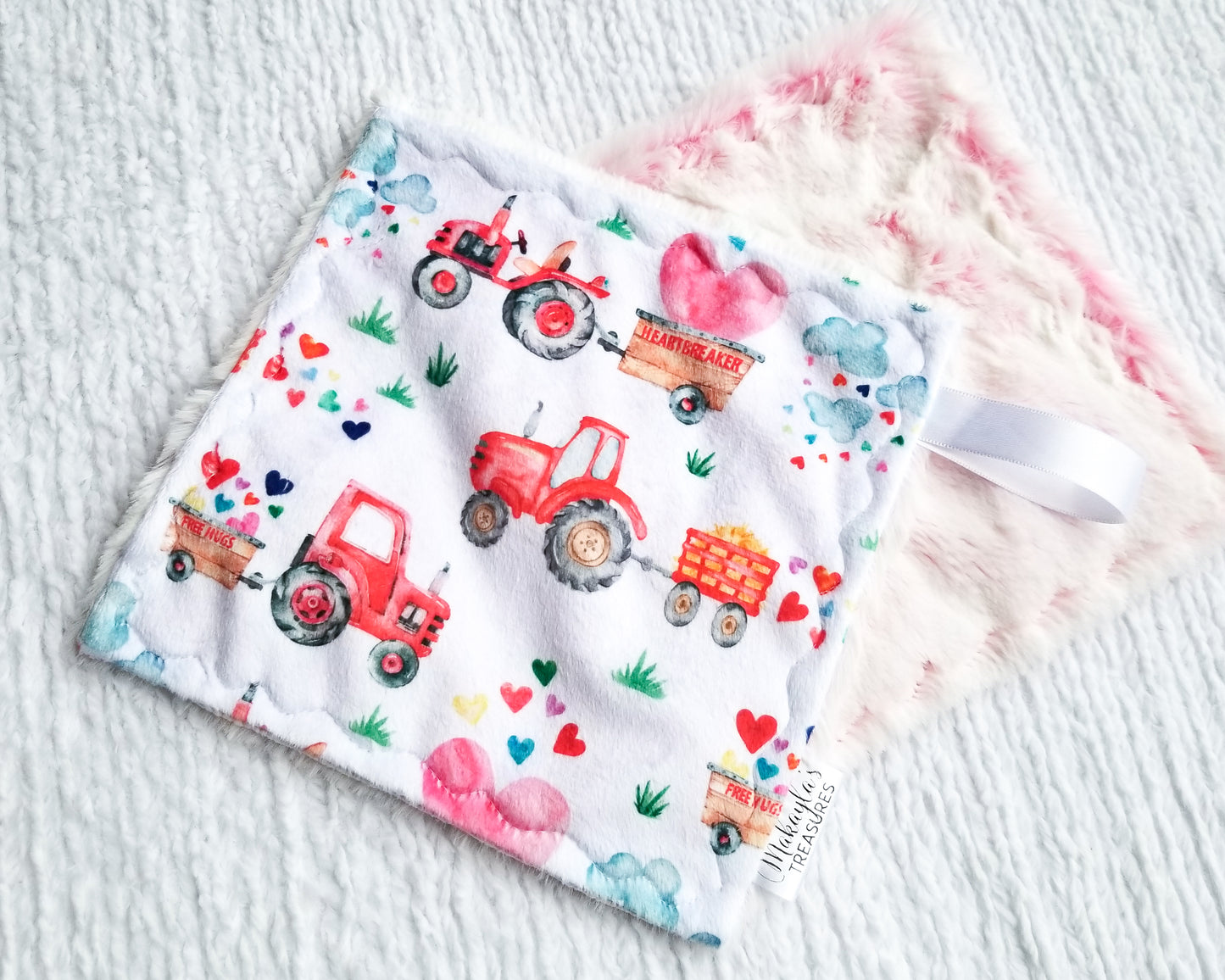 RTS Tractor & Hearts Pacifier Lovey