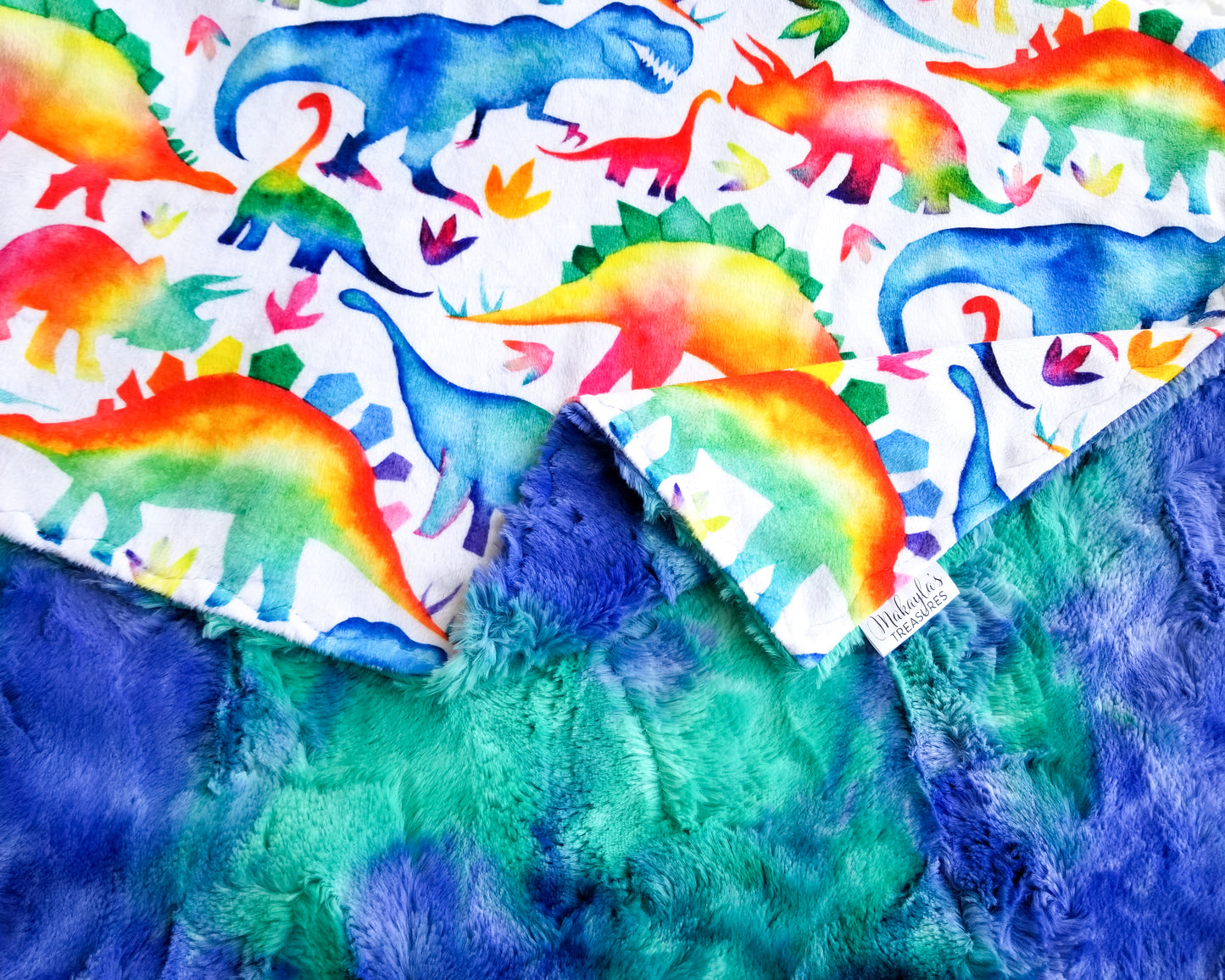 Rainbow Watercolor Dinosaurs, Tidal Wave Sorbet