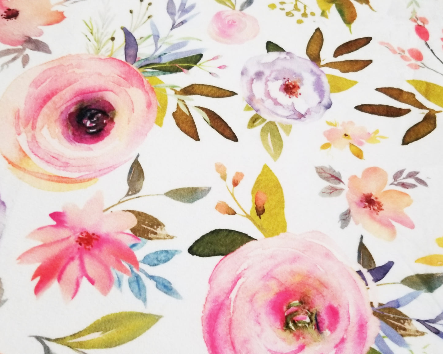 Coral & Iris Watercolor Floral, Cappuccino Fawn