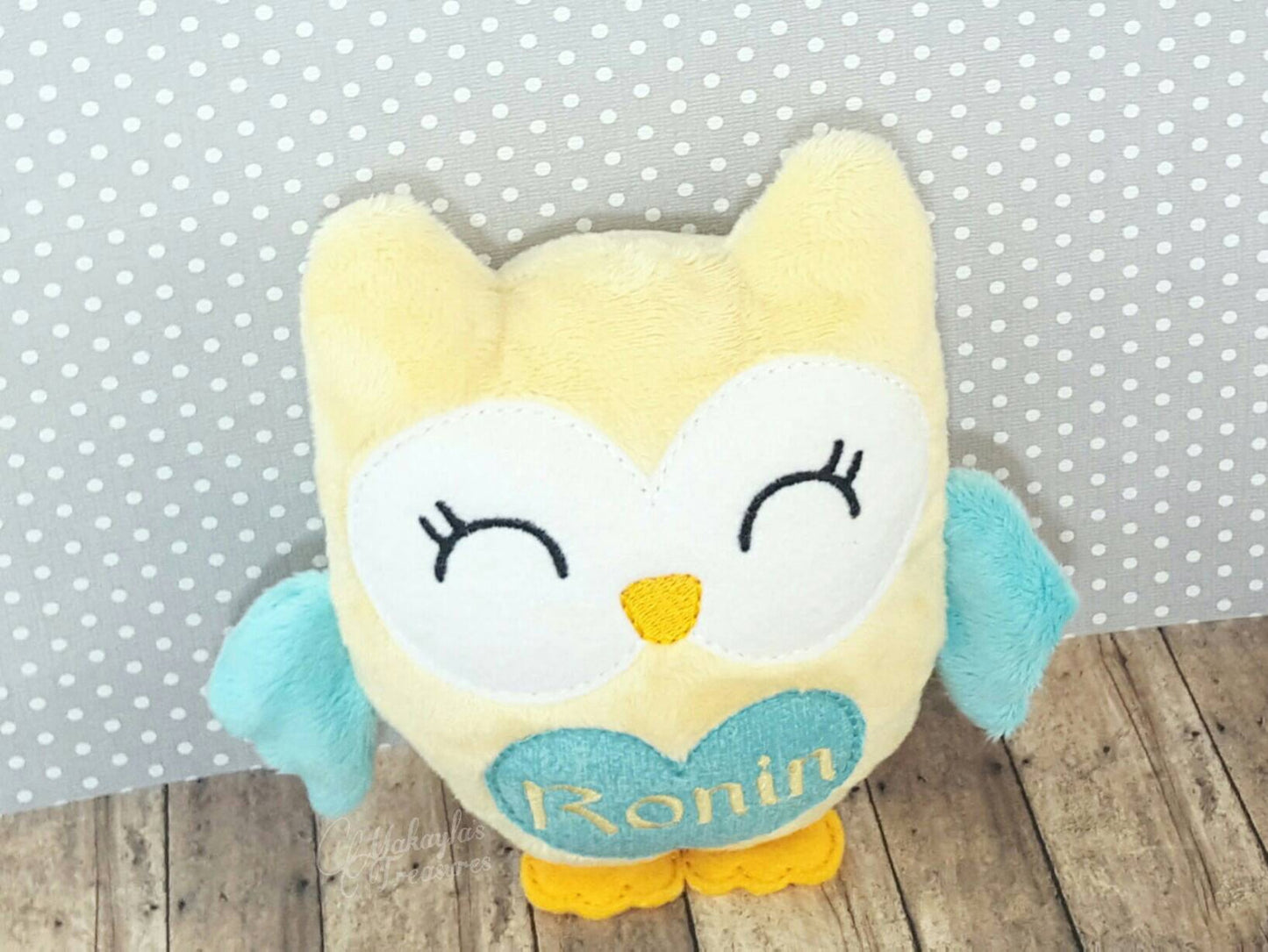 Yellow & Teal Owl Plushie