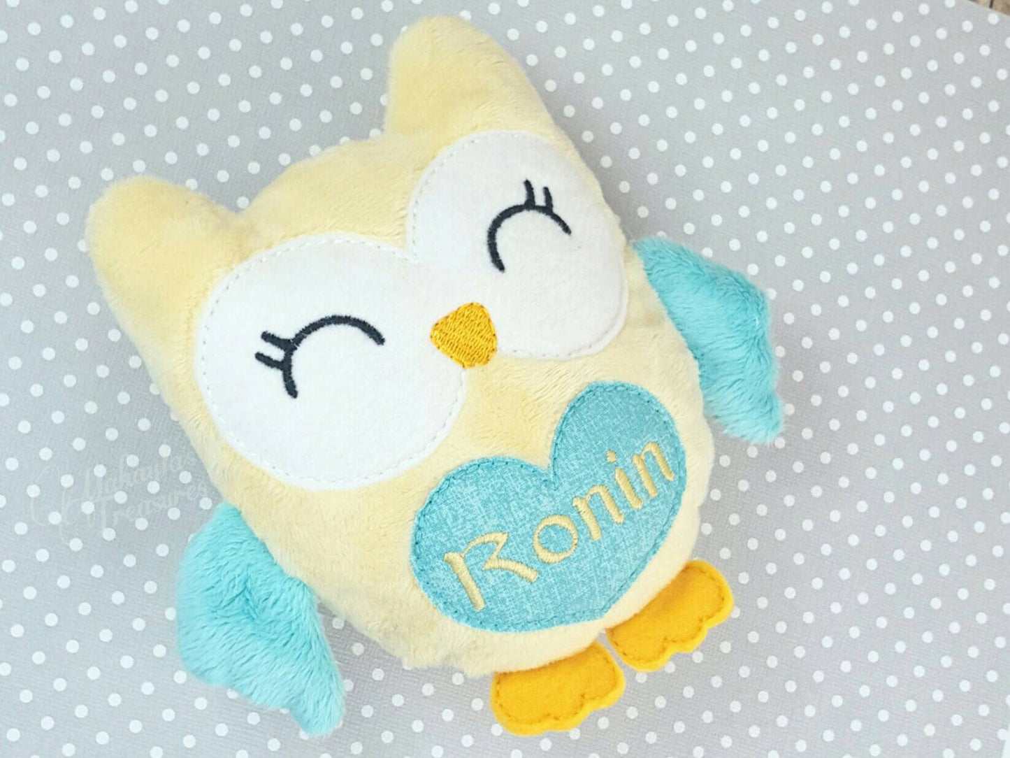 Yellow & Teal Owl Plushie