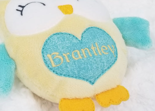 Yellow & Teal Owl Plushie