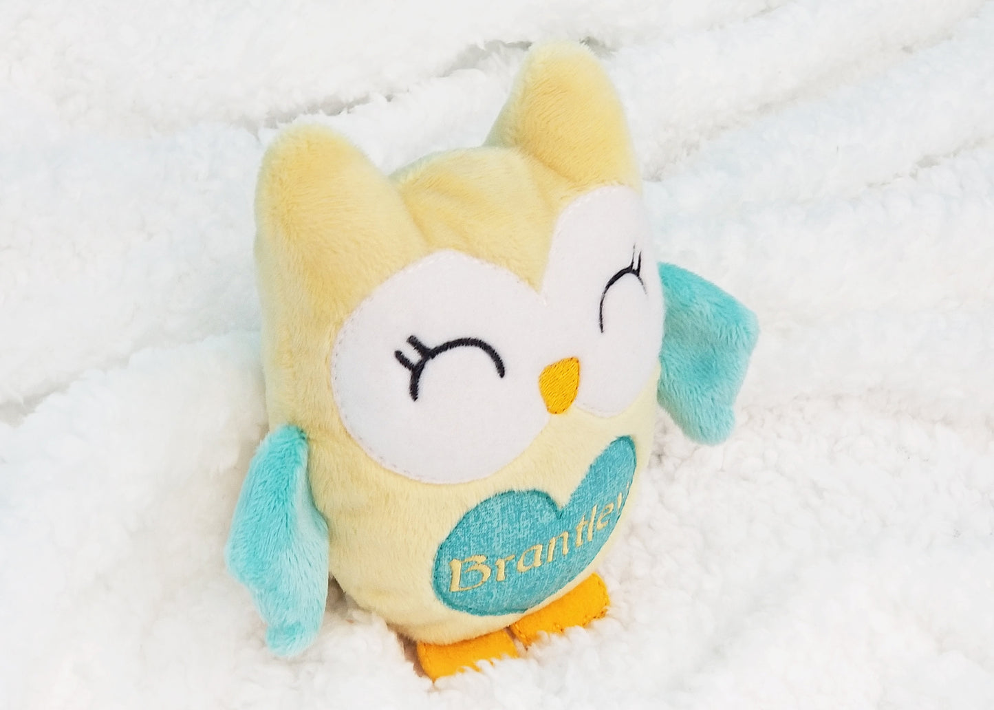 Yellow & Teal Owl Plushie