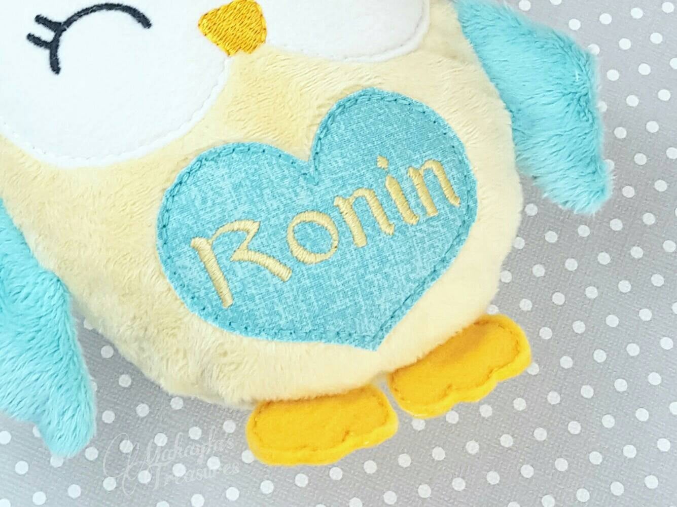 Yellow & Teal Owl Plushie