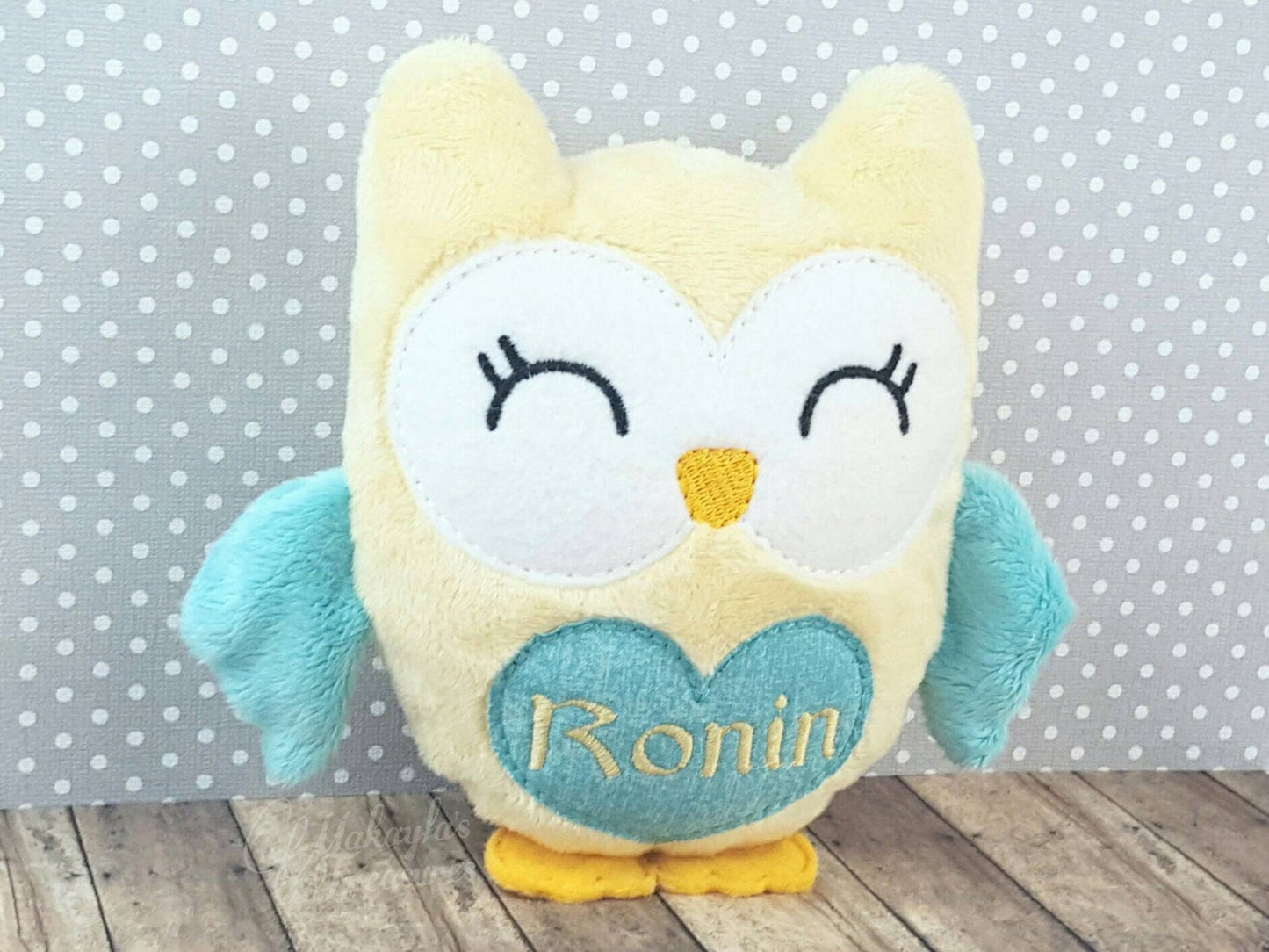 Yellow & Teal Owl Plushie