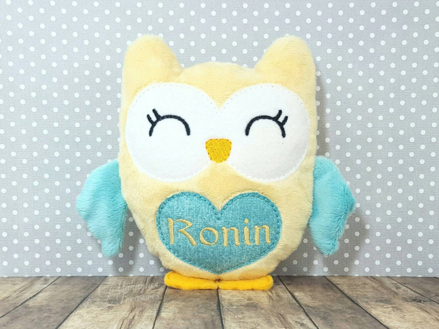 Yellow & Teal Owl Plushie